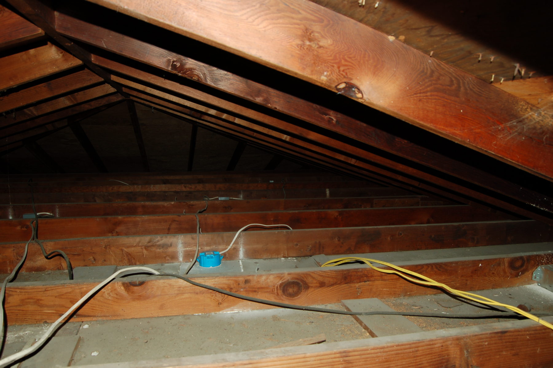 This is an attic without insulation